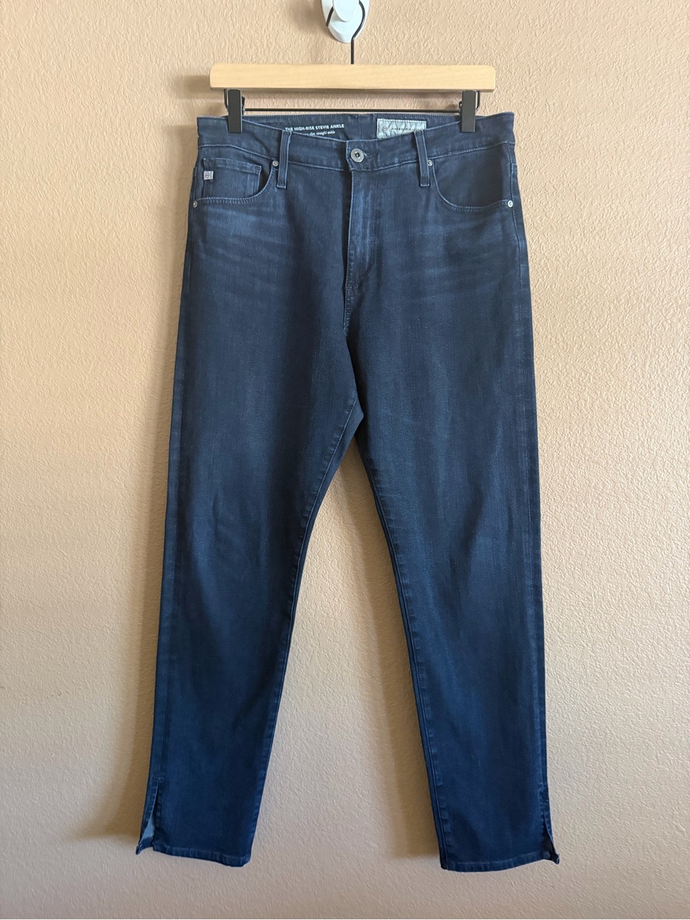 Anthropologie Adriano Goldschmied AG Dark Blue Stevie Ankle Slim Jeans Size 31R